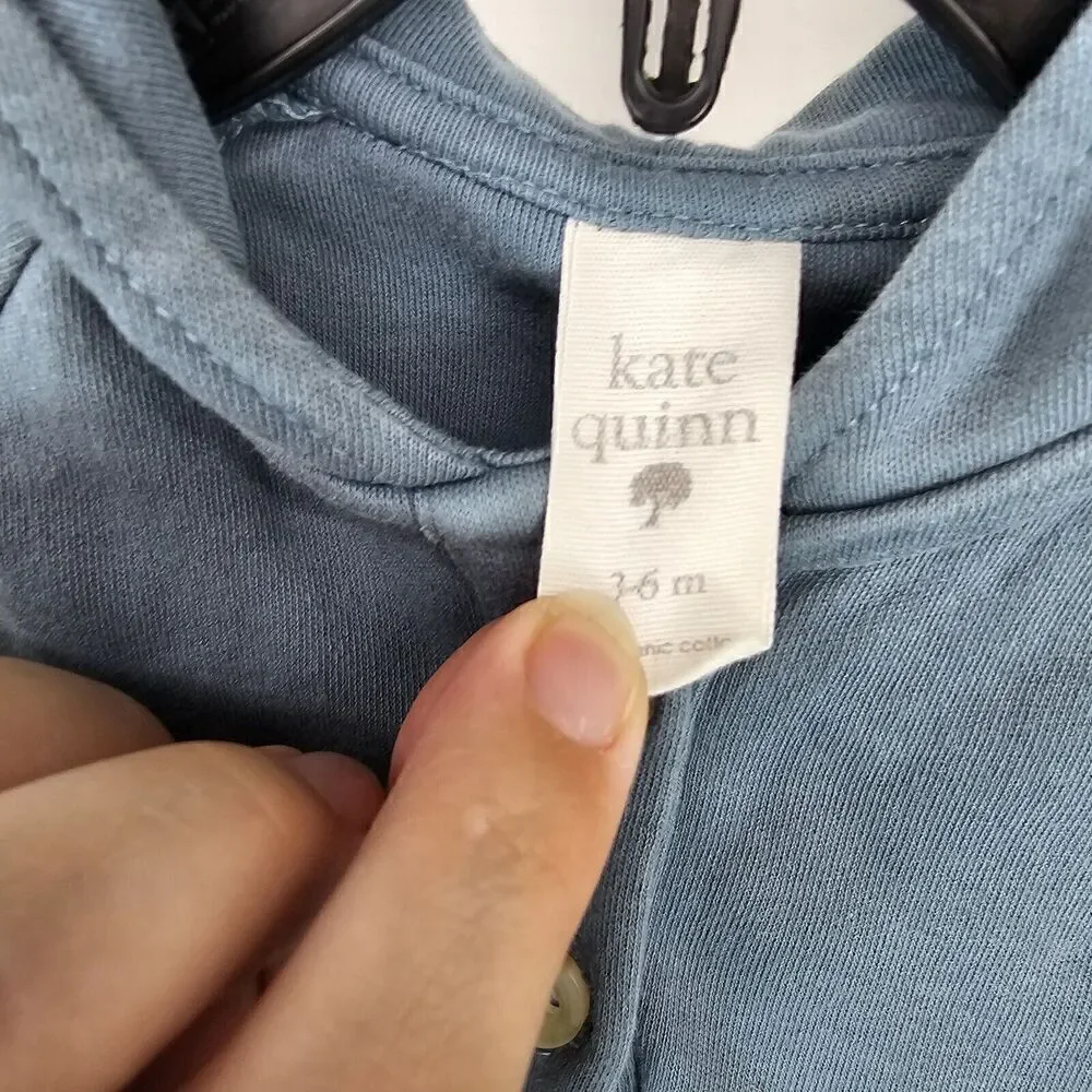 Kate Quinn Blue Baby Boys Size 3-6 Months Bubble Hooded With Ears